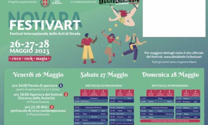 “Novara FestivArt” dal 26 al 28 maggio